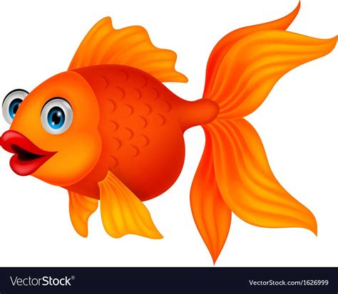 Vector illustration of Cute golden fish cartoon. Download a Free Preview or High Qual ...