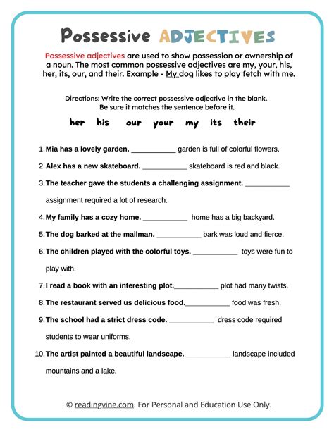 Possessive Adjectives And Possessive Pronouns Interactive Worksheet ...