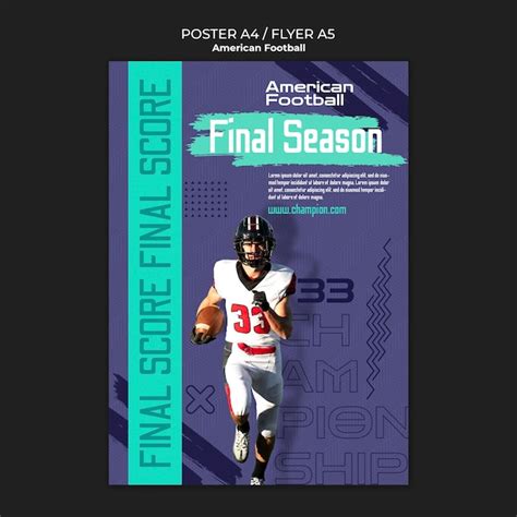 Flat Design American Football Poster Template - HD Stock Images