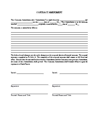 Sample Contract Amendment Template - ApproveMe.com