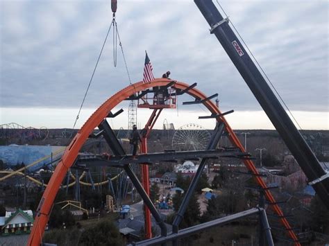 Jersey Devil Coaster's Final Track Put In Place At Six Flags | Brick ...