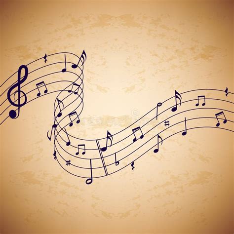 Music Notes on Old Paper Background. Stock Vector - Illustration of antique, vector: 70593869