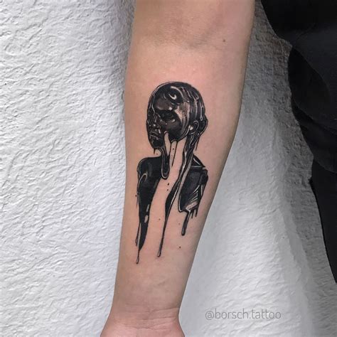 Small black tattoo dripping girls face Small Black Tattoos, Girl Face ...