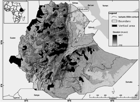 Location map of the study area at Gum Selasa in Tigray and FAO (1988 ...