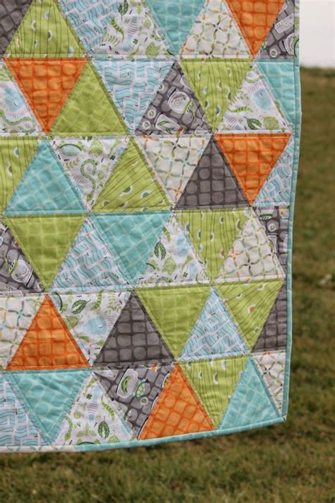 Baby Boy Quilt Triangle Quilt Backyard Baby | Triangle quilts, Boys and Backyards