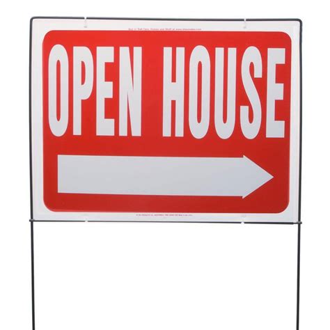 HY-KO 18 in. x 24 in. Plastic Open House Sign with Lawn Frame-RSF-601 - The Home Depot