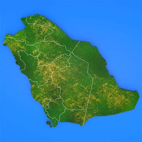 Saudi Arabia Map In 3d 3d Map With Borders Of Regions - vrogue.co