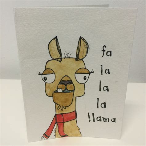 handmade card- fa la la la llama. | Funny christmas cards, Christmas ...