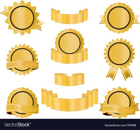 Golden seal ribbon Royalty Free Vector Image - VectorStock