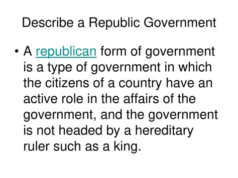 Republic Government Definition