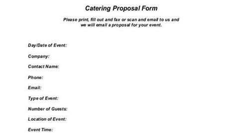 FREE 9+ Catering Proposal Forms in PDF | MS Word | Excel