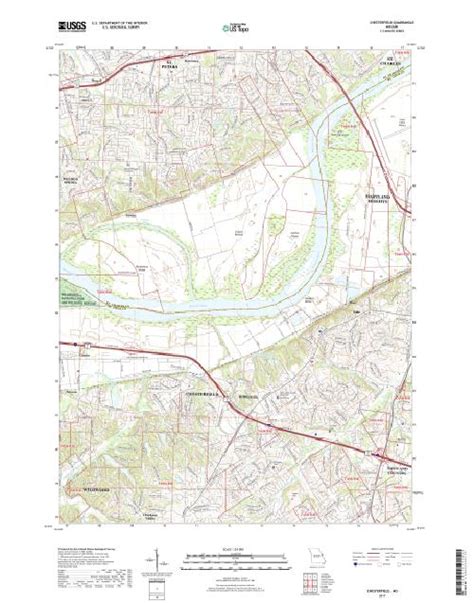 MyTopo Chesterfield, Missouri USGS Quad Topo Map