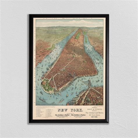 New York Map 1800s NYC NYC Map Vintage New York Map - Etsy