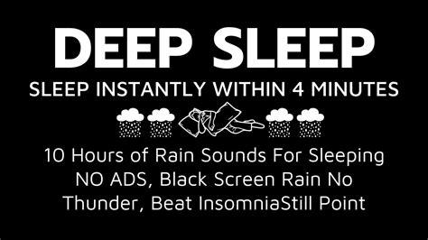 10 Hours of Rain Sounds For Sleeping NO ADS, Black Screen Rain No ...