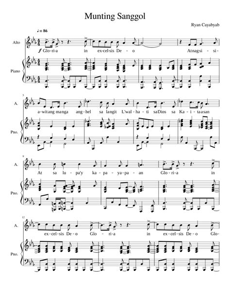 Munting SanggolALTO sheet music for Piano, Voice download free in PDF ...