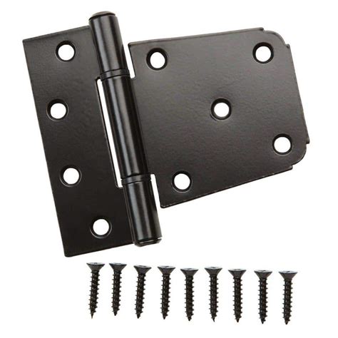 Everbilt 3-1/2 in. x 4-1/2 in. Black Heavy-Duty Tee Hinge 15065 - The ...