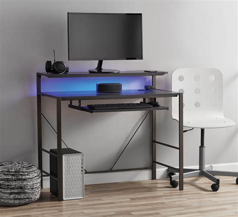 Mainstays Computer Gaming Desk With LED Lights - Walmart.com