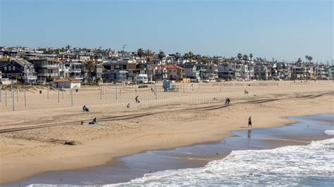 The Manhattan Beach Volley Ball Courts and Nets Adjacent the Pier in ...