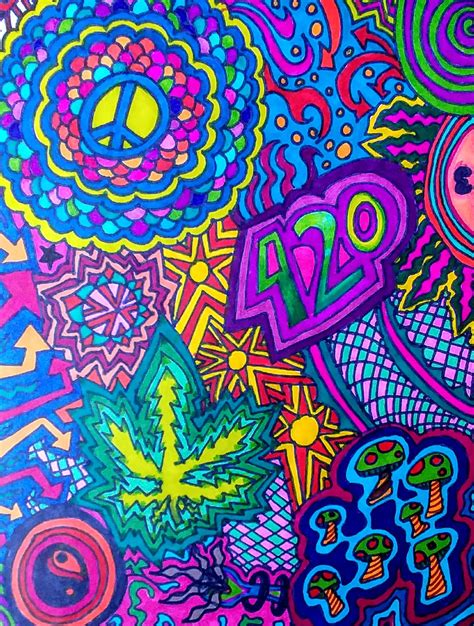 420 psychedelic drawing! Blaze it! : r/trees