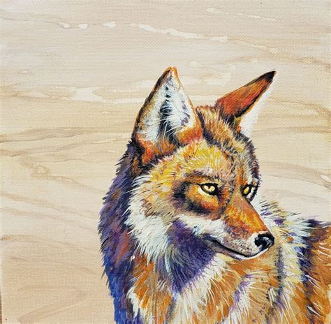Desert Coyote in 2020 | Acrylic painting canvas, Painting, Native ...