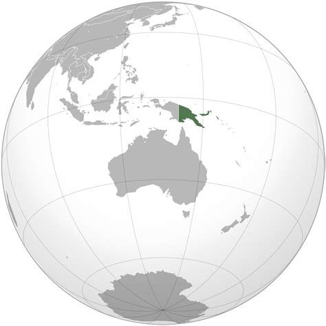 Location of the Papua New Guinea in the World Map