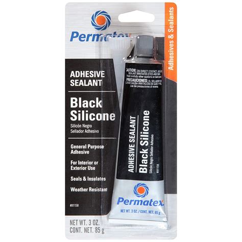 Permatex 81158 Black Silicone Adhesive Sealant, 3 oz. Tube - Walmart.com