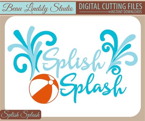 Summer SVG Cutting File Splish Splash SVG Format File Water | Etsy