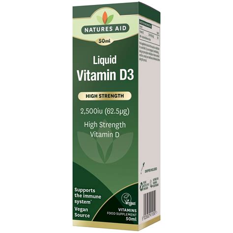 Natures Aid Vitamin D3 Liquid 2500iu (Vegan) - Vegan from Natures Aid UK