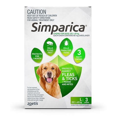 Simparica For Dogs Flea and Tick Treatment 3 Chews All Sizes | eBay