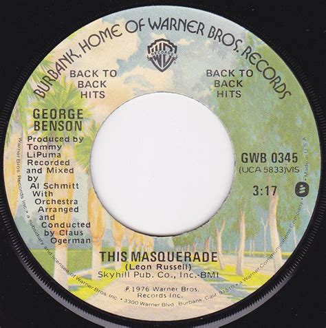 George Benson – This Masquerade / Breezin' (1976, Jacksonville Pressing ...