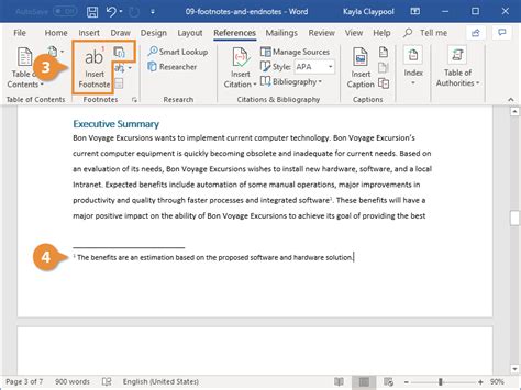 How to add footnote in microsoft office 365 - nsadl