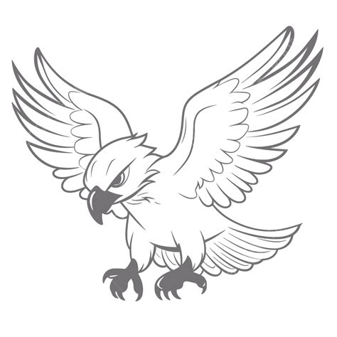 Drawing Animal Eagle Coloring Page Outline Sketch Vector, Eagle Drawing ...