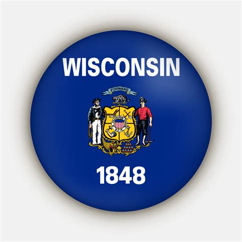 Wisconsin state flag. Vector illustration. 12735051 Vector Art at Vecteezy