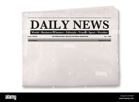 Mock up of a blank Daily Newspaper with empty space to add your own ...