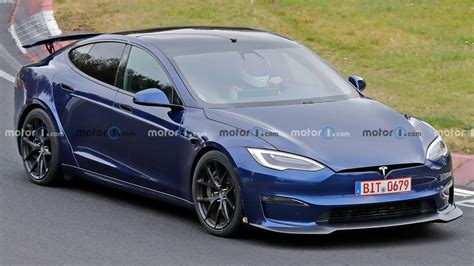 Tesla Model S Plaid Prototype Spied With Articulating Rear Wing