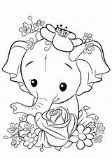 Cute Baby Elephant Coloring Pages Sketch Page sketch template