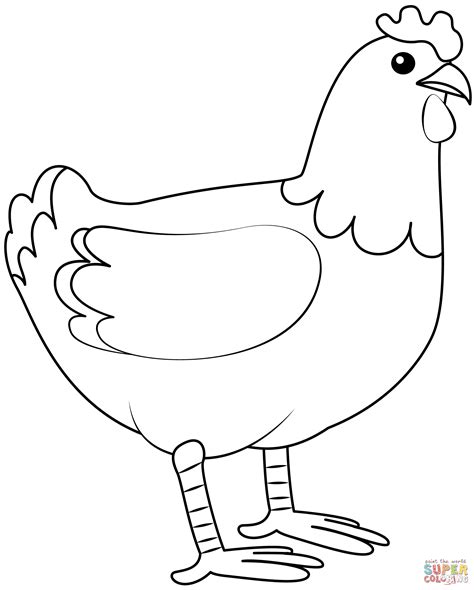 Chicken coloring page | Free Printable Coloring Pages