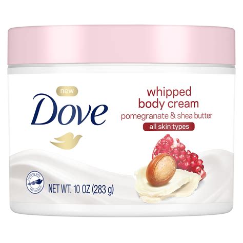 Dove Whipped Body Cream Dry Skin Moisturizer Pomegranate and Shea Butter Nourishes Skin Deeply ...