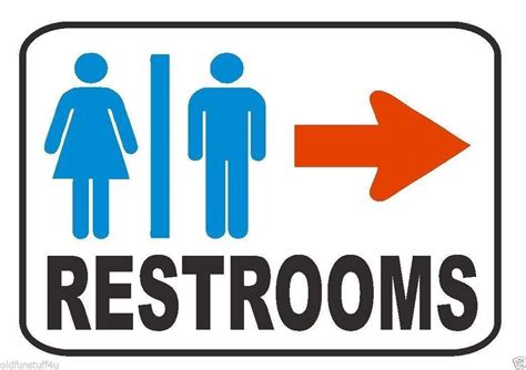 Restroom Sign Male Female Right Arrow Safety Business Sign Decal Stick – Winter Park Products