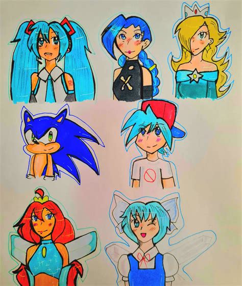 Blue Characters by DariaDoodleArt on DeviantArt