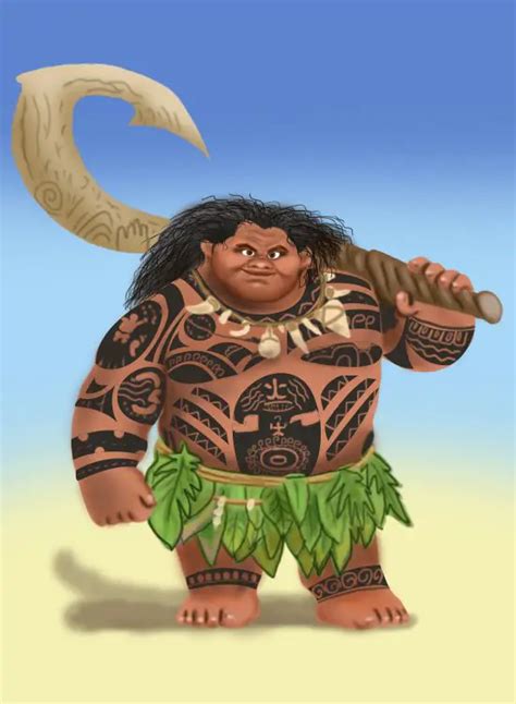 Learn How to Draw Maui from Moana (Moana) Step by Step : Drawing Tutorials