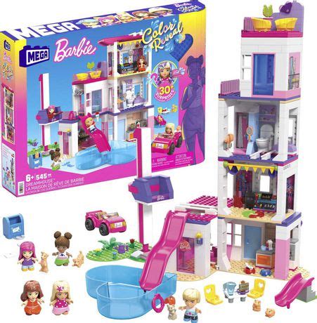 MEGA Barbie Color Reveal DreamHouse Building Set - 545 pcs. Ages 6 ...