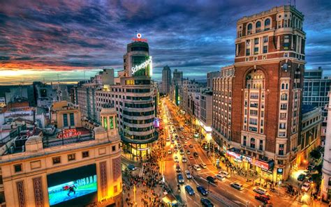 Images Madrid Spain HDR Roads Street Night Street lights Cities | Image ...