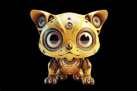 Cute Vintage Toy Robot, Cat Ears, Big Eyes, Realistic Stock ...