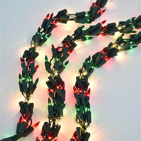 Red, Green & Clear Garland Christmas LIghts - 18'