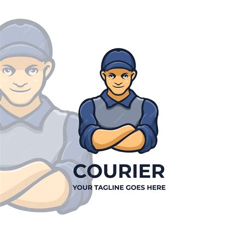 Premium Vector | Courier man mascot logo vector