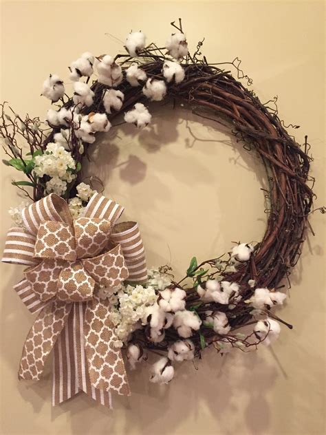 Cotton Boll Wreath | Door wreaths diy, Homemade wreaths, Wreath decoration