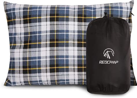 Amazon.com: REDCAMP Outdoor Camping Pillow Lightweight, Flannel Travel Pillow Cases, Removable ...