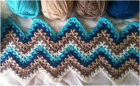 V-Stitch Ripple Afghan Crochet Pattern & Tutorial Free - Styles Idea