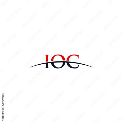 Initial letter IOC, overlapping movement swoosh horizon logo company ...